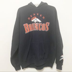 Vtg Lee Denver Broncos Navy Blue Hoodie